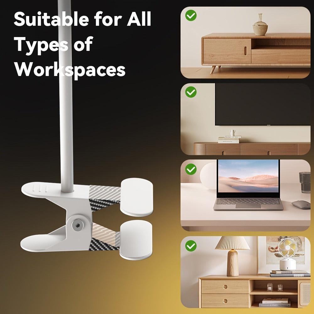 Lámpara de Mesa KEXIN con Pinza para Cama - 5W 48 LED Luz de Libro con 3 Modos y 13 Niveles de Intensidad, Lámpara de Escritorio Protectora de Ojos con Cuello Flexible 360°, Pinza para Mesa en Color