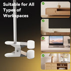 Lámpara de Mesa KEXIN con Pinza para Cama - 5W 48 LED Luz de Libro con 3 Modos y 13 Niveles de Intensidad, Lámpara de Escritorio Protectora de Ojos con Cuello Flexible 360°, Pinza para Mesa en Color