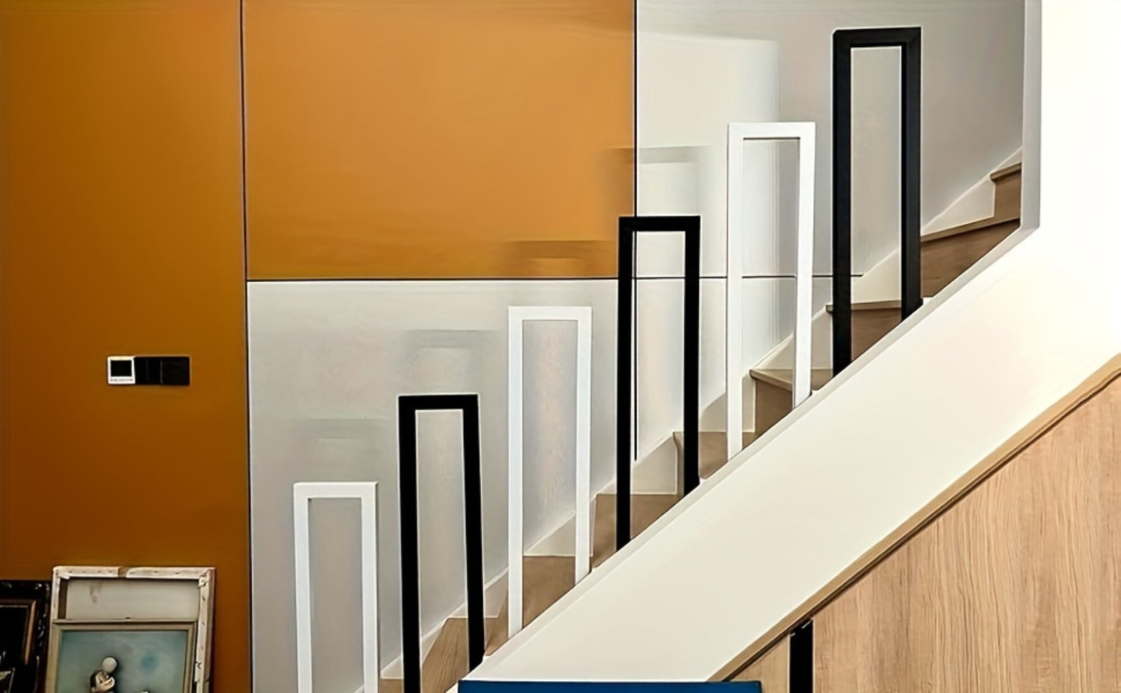 Barandillas de escaleras interiores, barandillas en forma de U para escaleras, barandillas exteriores, barandillas para escaleras, barandillas industriales antideslizantes de seguridad, elegantes y sencillas, para escaleras, porche y jardín