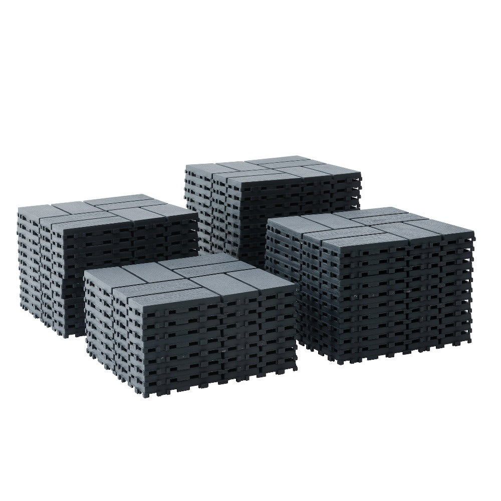 Paquete de 27/44 baldosas de plástico entrelazadas para terraza, adecuadas para piscina, balcón, patio trasero, porche, pavimentos impermeables para patio exterior con sistema de enclavamiento, instalación a presión, baldosas para terraza de bajo mantenim