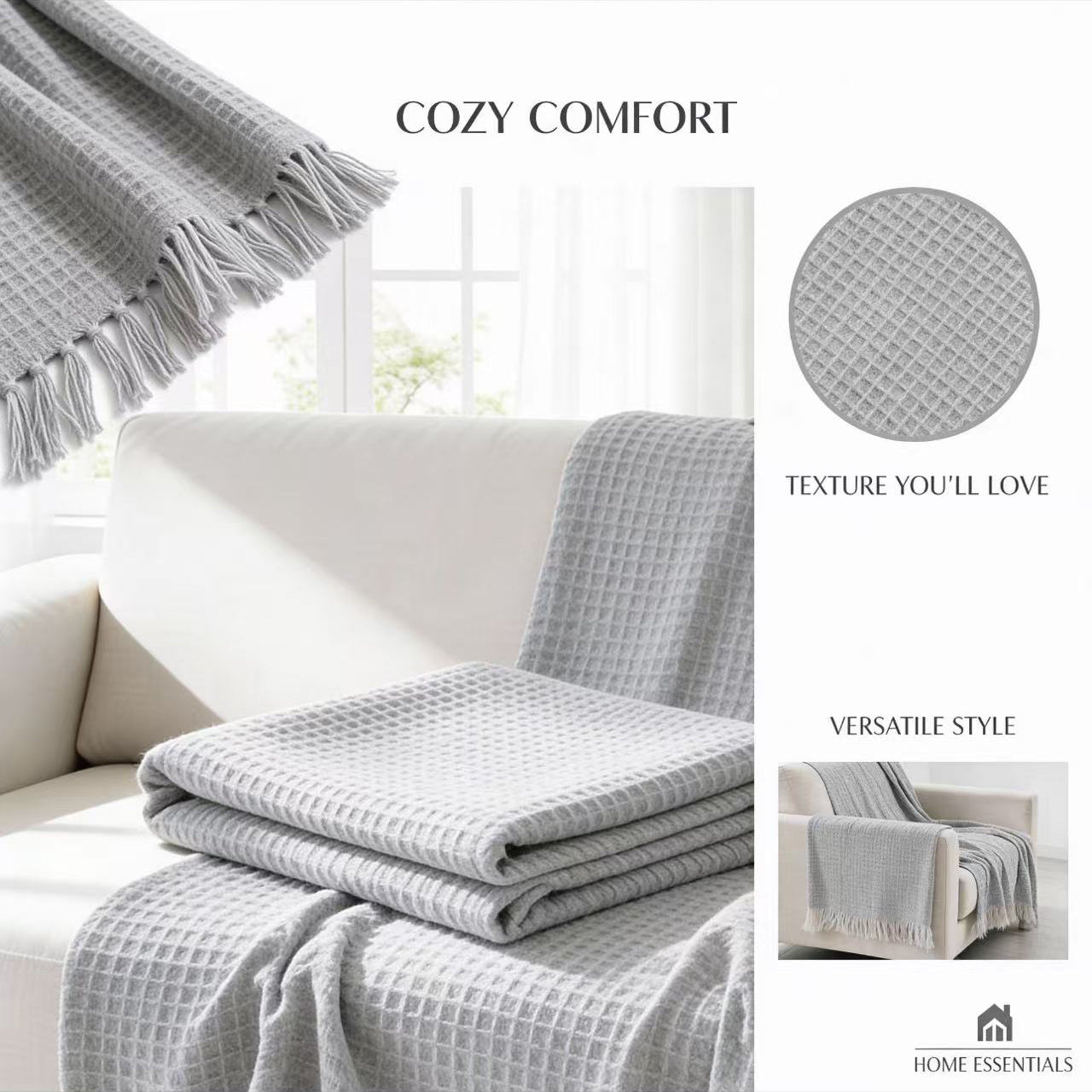 Colcha Multiusos de Algodón para Sofá y Cama, Manta Multiusos Four Seasons con Flecos, Cubresofá Elástico y Transpirable, Protector de Sofá Cubrecama Moderno