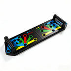 Tabla de flexiones multifuncional plegable，Entrenador de flexiones multifuncional plegable y portátil con asas antideslizantes y 2 bandas de resistencia. Diseño antideslizante, desmontable y fácil de guardar.barra de empuje para gimnasio en casa, manija d