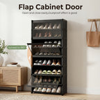 Armario zapatero de 1 pieza con puertas, estante para zapatos transparente a prueba de polvo, zapatero de gran capacidad, organizador vertical de zapatos que ahorra espacio para entrada, dormitorio, sala de estar, pasillo