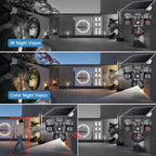 Cámara solar con WiFi V380 PRO de 3 lentes, 1080P, resistente al agua, HD, para exteriores, CCTV, visión nocturna, audio bidireccional, cámara de red con seguimiento de movimiento, cámara PTZ, seguimiento automático, alarma y visión nocturna en color, rot