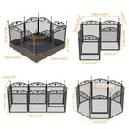 Parque de juegos resistente para perros de 8 paneles: Valla de metal para cachorros y perros, apta para uso en interiores y exteriores, recinto de ejercicio plegable para mascotas con almohadilla, ideal para partos y entrenamiento, incluye puerta, adecuad