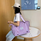 Bolso de mano de gran capacidad, equipaje de fin de semana ligero de nailon, bolsa de viaje portátil para gimnasio y almacenamiento