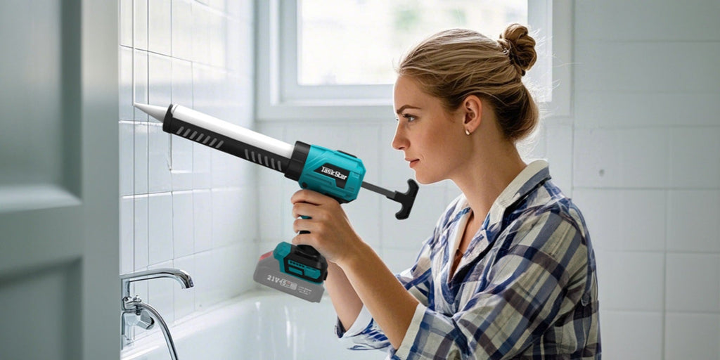 Pistola de cartuchos eléctrica compatible con batería Makita de 18V, para decoración del hogar con 4 velocidades ajustables, jeringa de silicona profesional para batería para cartuchos de 300ml (sin batería)