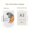 1pc Carpeta de Almacenamiento para Arte de Pintura de Diamantes A3/4K para Adiciones de Pintura de Diamantes con 30 Fundas Protectoras de Página Interior (42.5 X 30.3Cm) (56 X 41.5Cm)
