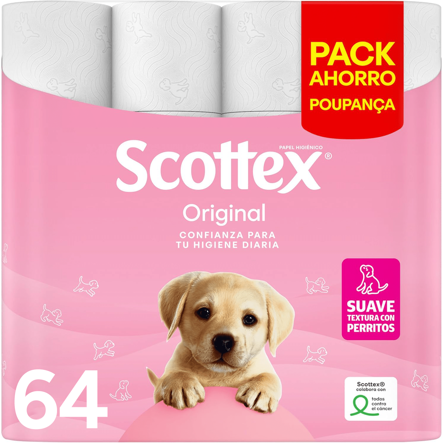 Scottex Papel Higiénico, Rollos De Dos Capas Que Proporcionan El Equilibrio Correcto De Suavidad Y Resistencia