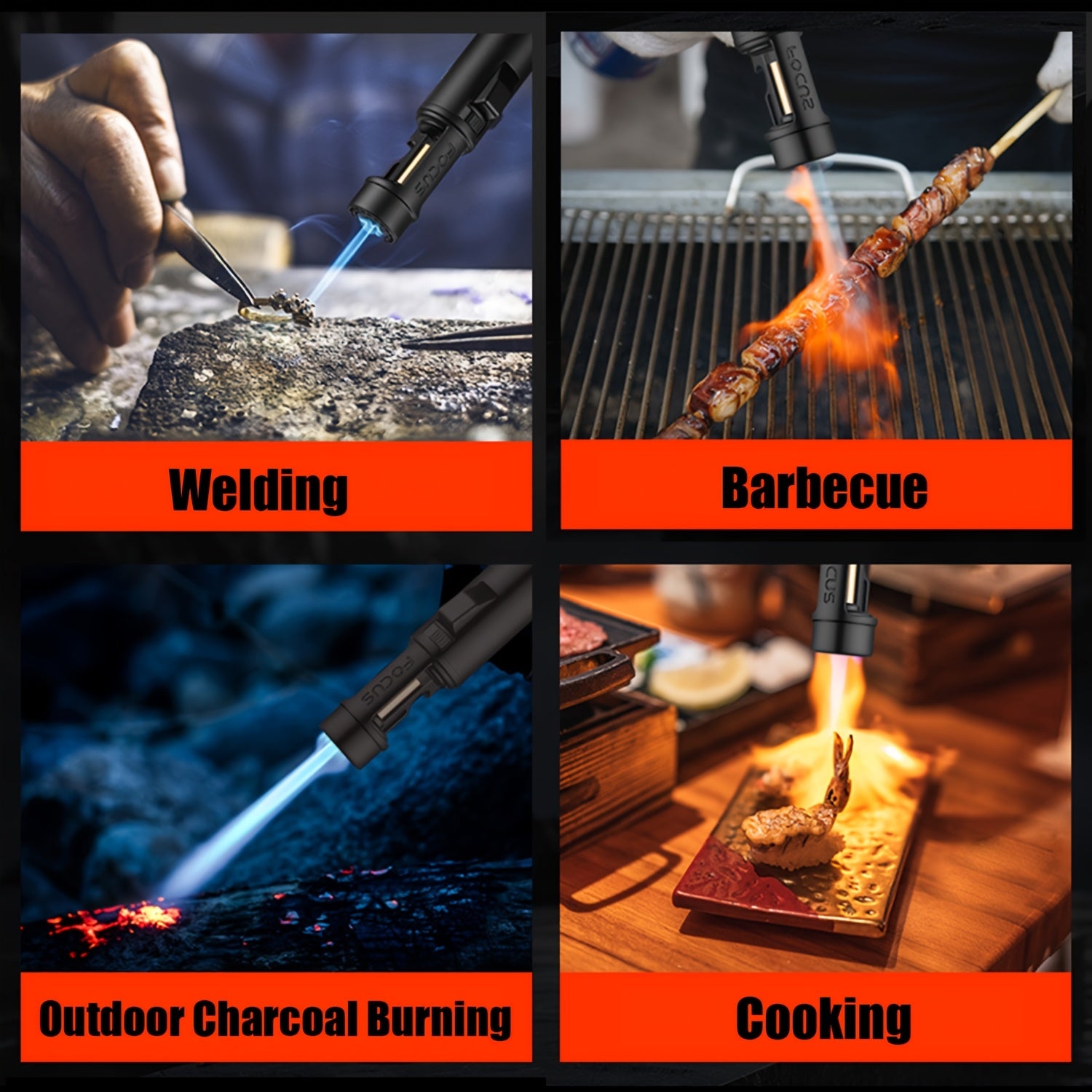 Encendedor de metal recargable | Camping velas barbacoa y uso exterior