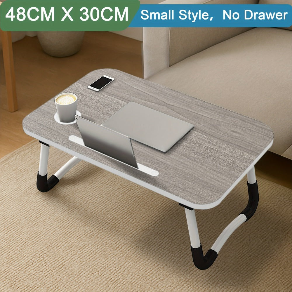 Escritorio para Laptop, Mesa de Cama para Laptop con Patas Plegables y Ranura para Taza, Soporte de Lectura para Portátil, Bandeja de Cama para Laptop para Cama Sofá Desayuno Trabajo Estudio Lectura, Soporte para Laptop para Cama, Mesa de Cama para Laptop