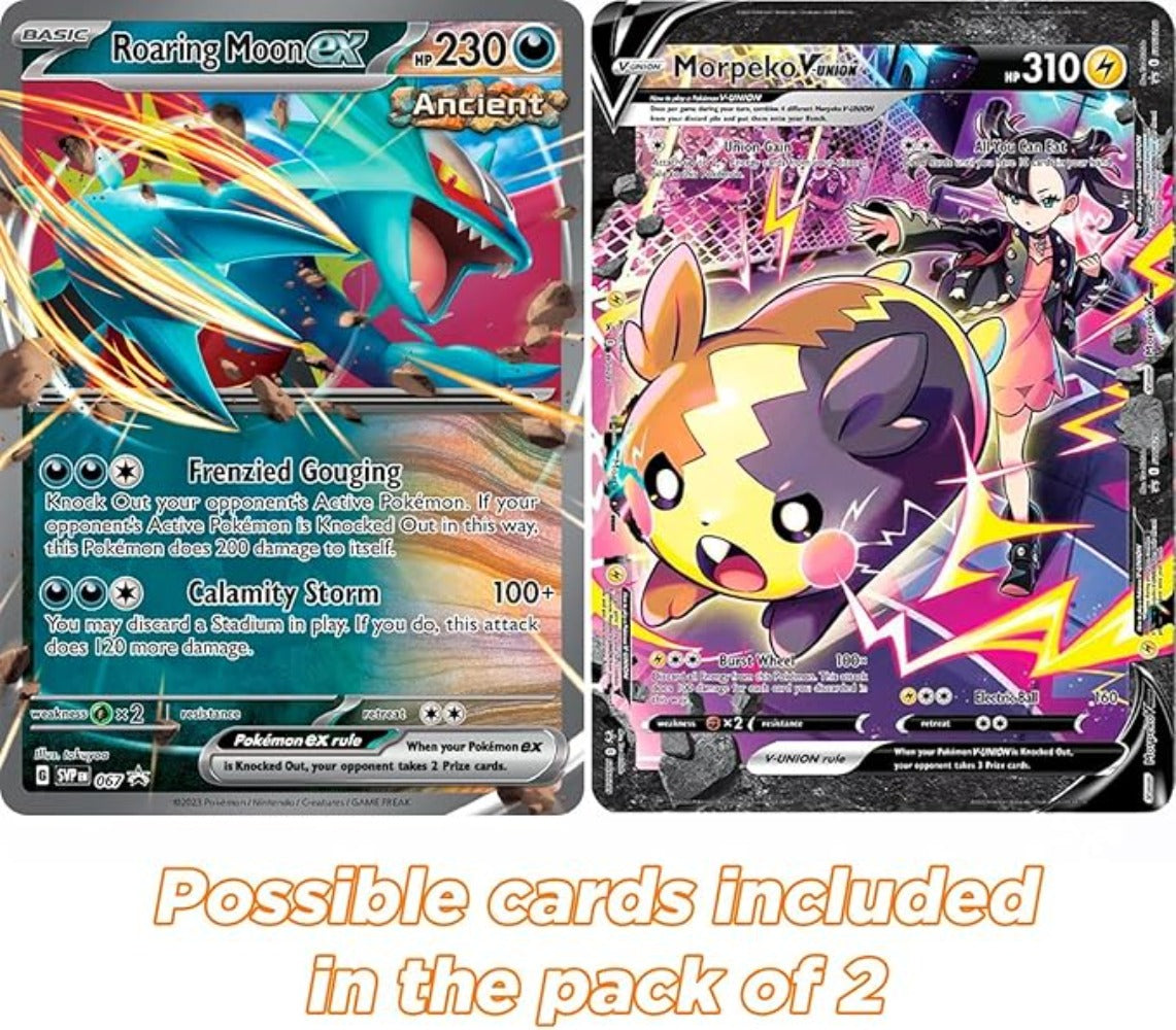 Paquete de 2 Cartas Jumbo Oficiales de Pokémon en Formato Xxl (Inglés) – Rareza Aleatoria (V/Vmax/Gx/Holo)
