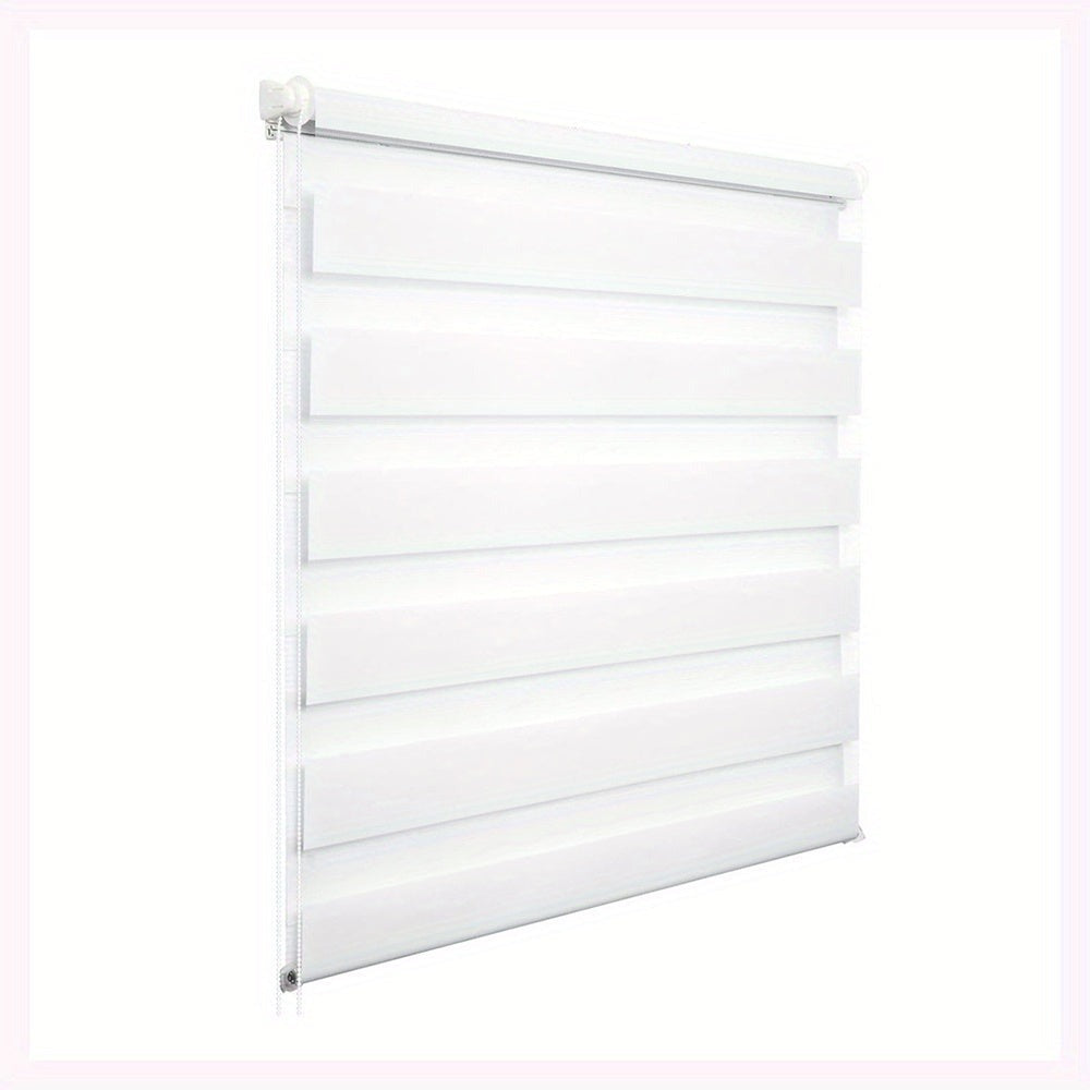 1pc, Persianas Doble Rodillo, Bloqueo de Sol y Luz, Persianas Zebra, Dormitorio Sala Baño, Semi-transparente, Sin Perforación, Decoración del Hogar