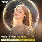 Auriculares Bluetooth | Auriculares inalámbricos Acer OHR548 con cancelación de ruido de mar profundo de 52 dB, diseño intrauditivo, tecnología