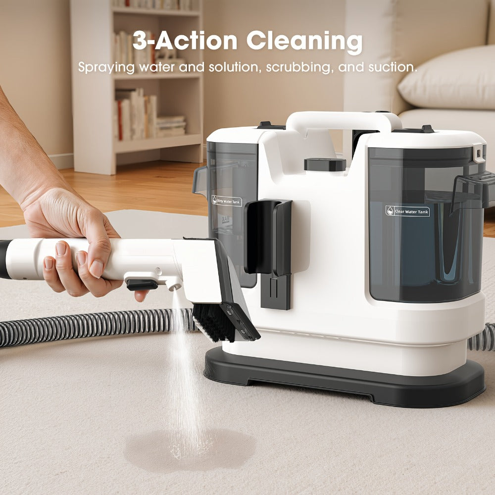 Lubluelu 16500Pa Potente Aspiradora de Desechables, Aspiradora Vertical de Mano con Herramientas Multifunción, Diseño de Tanque de Agua Dual, Diseño que Ahorra Espacio, Limpieza de 3 Acciones, para Alfombras, Mascotas, Asientos de Coche, Sofá, Sillón, Nav
