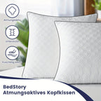 Almohadas para dormir 2 Pack 80×80CM, Almohadas para dormir de lado y de espalda, Almohadas super suaves rellenas de microfibra alternativa a la pluma