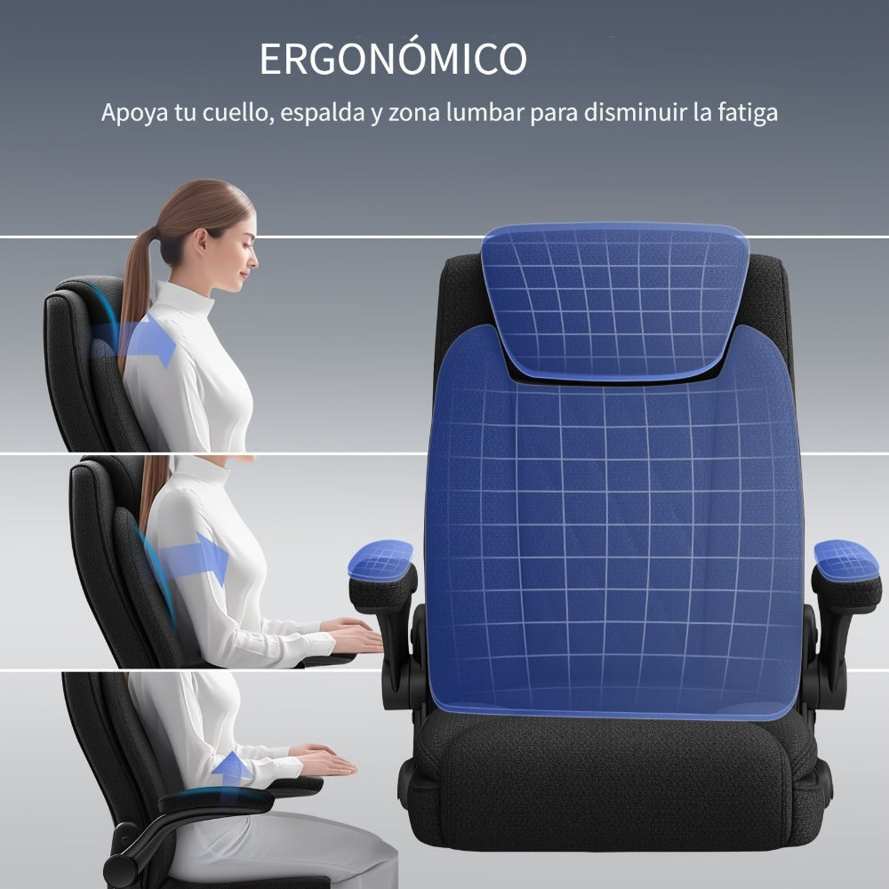Silla de oficina ejecutiva, silla de oficina en casa grande y alta de alta resistencia para 226.8 kg, soporte ergonómico para cuello, espalda y cintura, rueda silenciosa de cinco patas, adecuada para escritorio de computadora en casa, escritorio