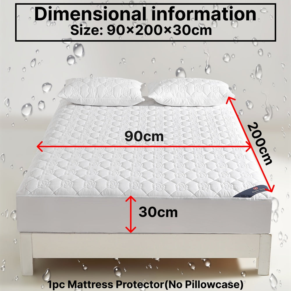 1 Protector de colchón impermeable cómodo, sábana ajustable impermeable suave y transpirable con tecnología Soundwave, funda de colchón de color sólido sin ruido, adecuada para apartamentos, dormitorios, hoteles, habitaciones de invitados y residencias de