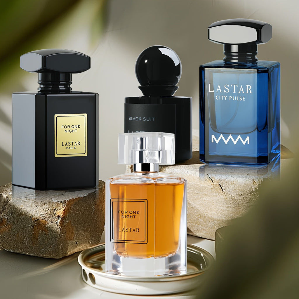 Juego de 4 botellas de perfume para hombre, fragancias de pachulí, vainilla y maderosas, colonia para hombre, perfume de larga duración, adecuado para citas, fiestas y trabajo diario, cada botella es una experiencia única, regalo exquisito para hombres