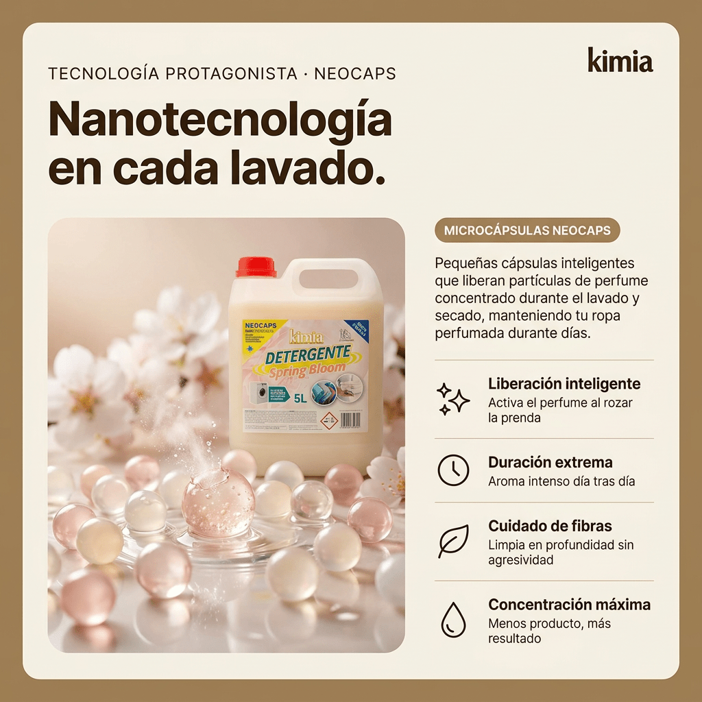 KIMIA - Detergente para Ropa PoweMax 5L | con Microcápsulas Perfumantes | Quitamanchas | Adecuado para Ropa Blanca y de Color | Fragancia Intensa | Para Todo Tipo de Tejidos | Limpieza Profunda