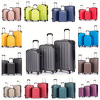 Juego de maletas familiares de tres piezas 20+24+28 pulgadas, equipaje de cabina de 20 pulgadas con ruedas universales, caja de almacenamiento para viajes de negocios, cartera ABS resistente y gran capacidad (ML-XL-set)