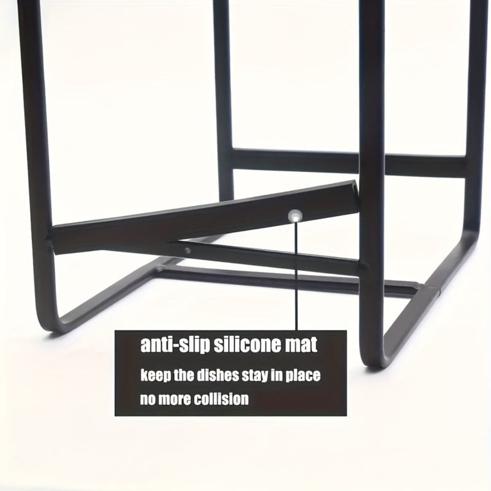 Organizador de Soportes de Platos de Metal de 1/3 piezas, Soporte Vertical para Platos, Construcción de Metal Duradera Anti-Caída, Ahorro de Espacio, Adecuado para Platos, Ollas, Tapas, Tablas de Cortar, Ideal para el Hogar, Uso en Restaurantes