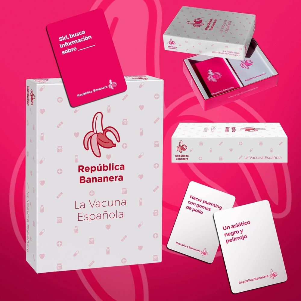 Juego de Mesa La Vacuna Española - REPUBLICA BANANERA – Cartas Divertidas para Adultos y Amigos | Humor, Estrategia y Risas Garantizadas en Fiestas