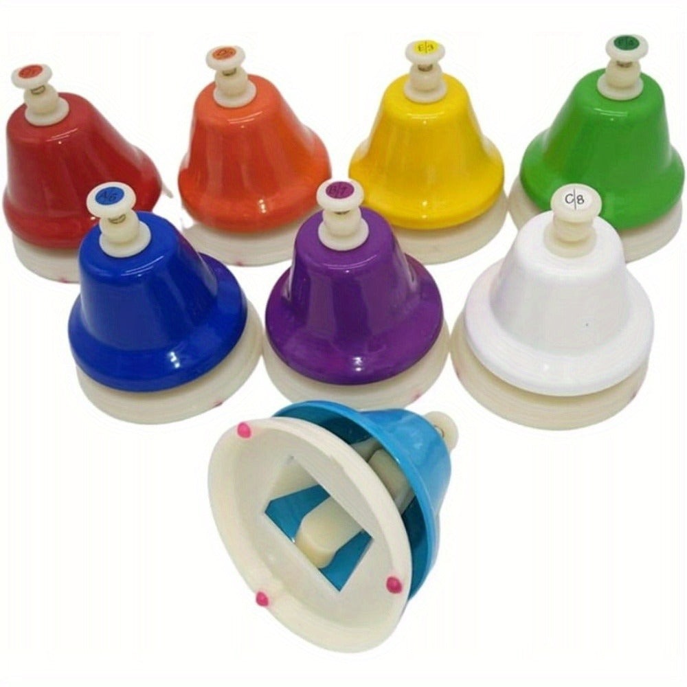 Campana de 8 Tonos C D E F G A B C con Colores Brillantes, Fácil de Tocar para el Desarrollo Musical y la Inteligencia - 8X Presión Manual