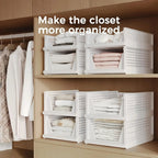 4 Cestas de Almacenamiento de Ropa Plegables, Organizadores de Cajones de Plástico para Cocina, Baño y Armarios de Oficina - La Opción Perfecta para el Día del Trabajo. Cesto de Lavandería, un Organizador de Armario Multifuncional, una Solución que Ahorra