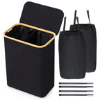 Cesto de Ropa Sucia con Tapa y Asas: 72L o 100 L,2 Clasificaciones, Plegable, Bolsa Interior a Maquina - Solucion Elegante y Pratica para la Lavandera en tu Dormitorio,Cubo Ropa Sucia