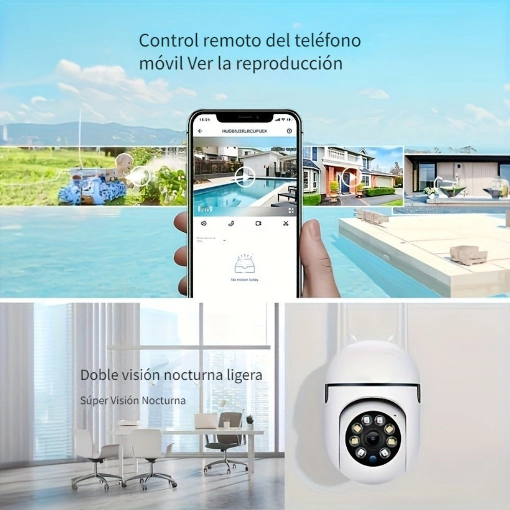 Viernes 4 piezas Cámara de seguridad Ease Life APP WiFi 1080P HD, para interior/exterior, visión nocturna a color, audio bidireccional, /inclinación/zoom 360, seguimiento y detección de movimiento para seguridad del hogar, foco y sirena, alimentación por