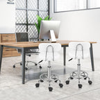 Taburete de oficina Bonnlo | Rodante, giro de 360°, altura ajustable, material de PVC, forma redonda, respaldo negro para estudio de uñas, salón de belleza, spas y oficinas