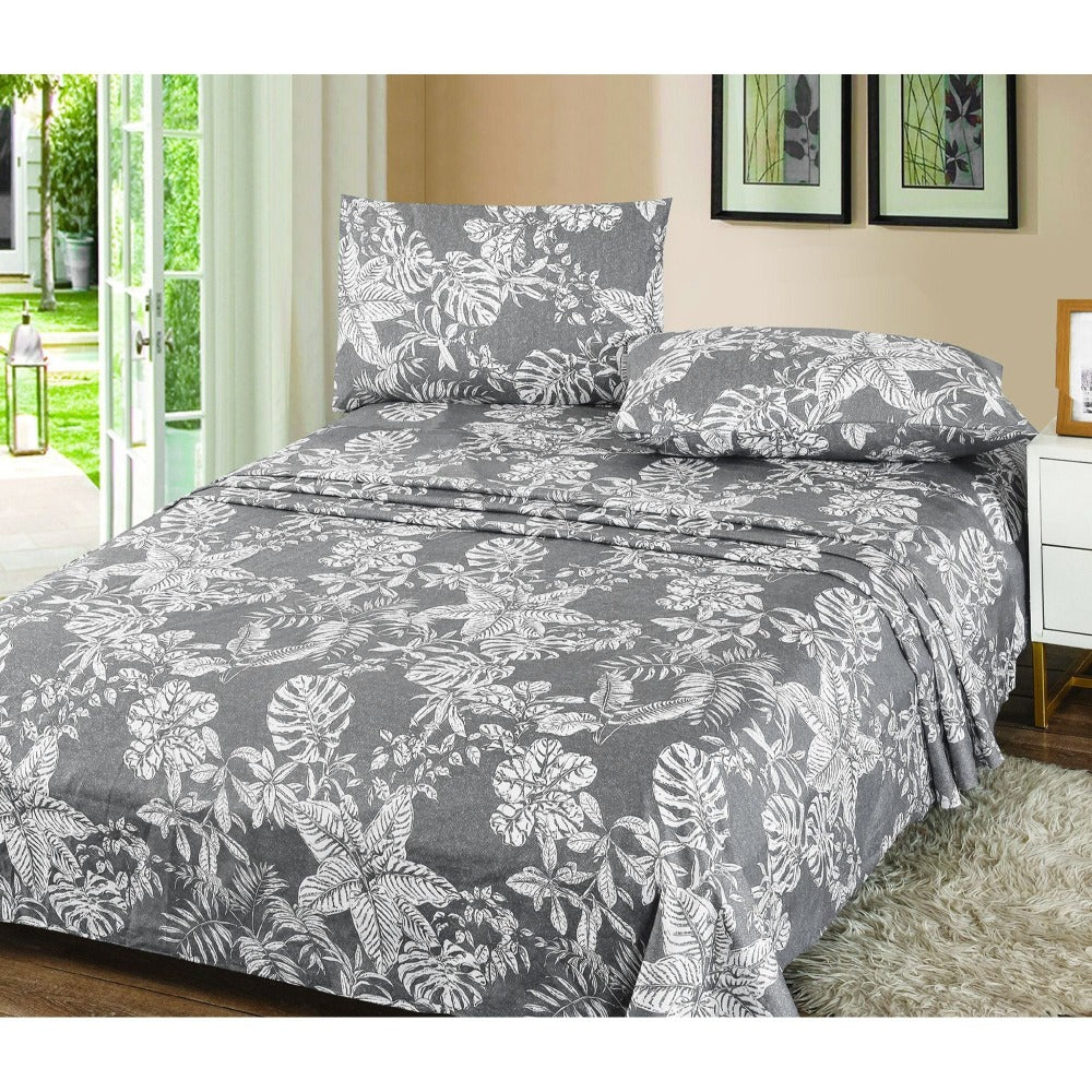 Juego de Sábanas 3 o 4 Piezas de Microfibra, Tejido Cepillado Super Suave, Incluye Sábana Encimera + Sábana Bajera Ajustable + Fundas de Almohada