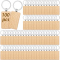 100/200 piezas de llaveros cuadrados de madera sin terminar, 7.22inch