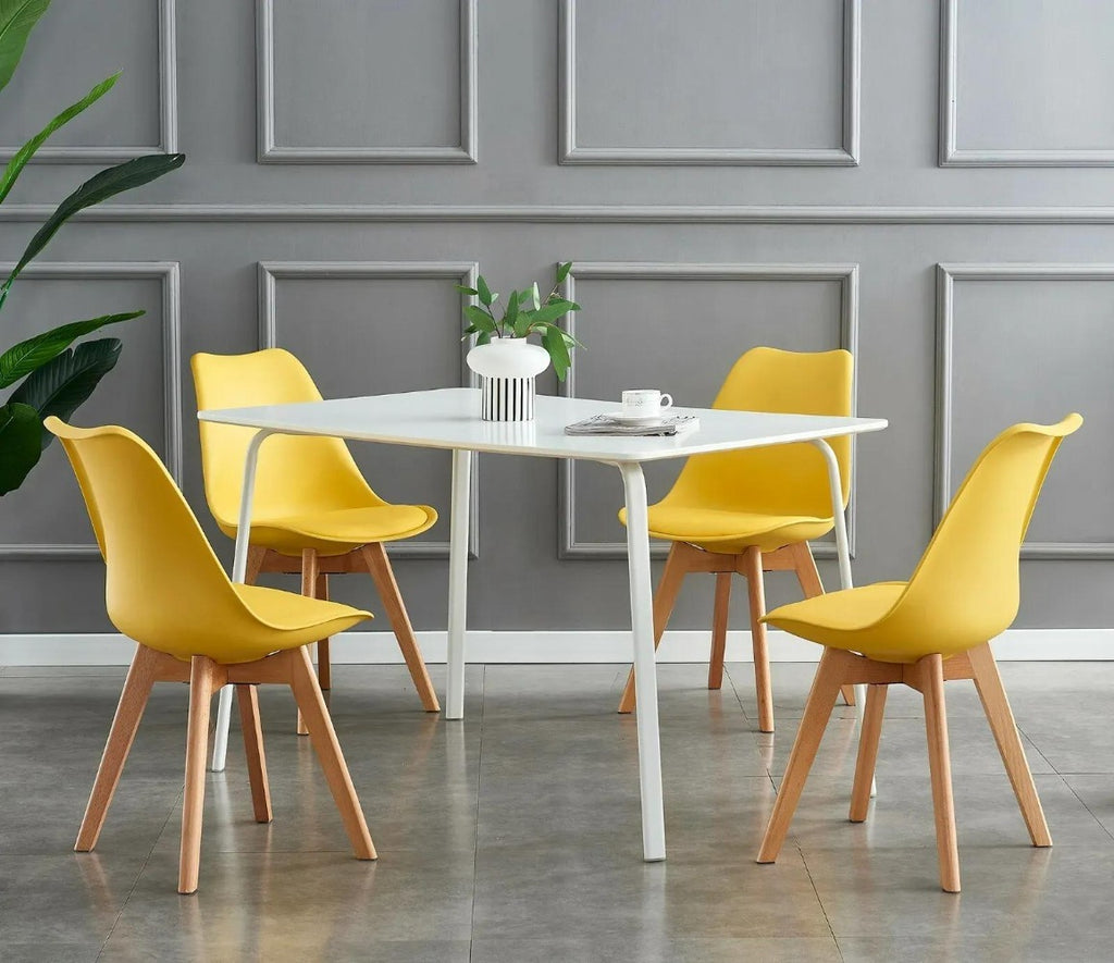 Sillas de comedor MCC Direct en juego de 4 piezas, sillas de cocina, sillas de oficina, silla de concha de diseño, "Eva" disponible en 7 colores de moda