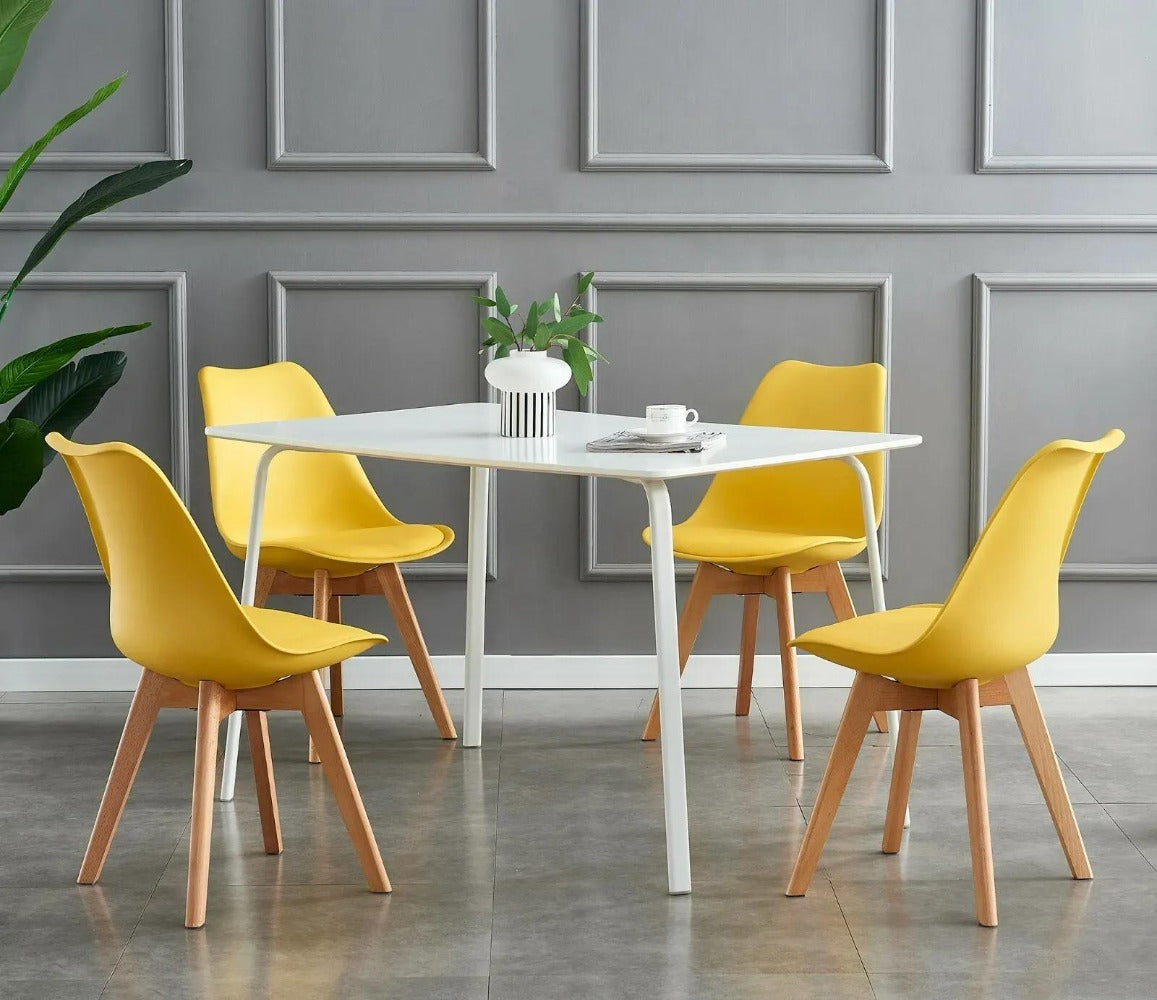 Sillas de comedor MCC Direct en juego de 4 piezas, sillas de cocina, sillas de oficina, silla de concha de diseño, "Eva" disponible en 7 colores de moda