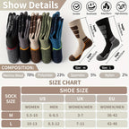 5 Pares de Calcetines de Lana para Hombres y Mujeres - Soporte de Compresión, Transpirables, Absorbentes de Sudor, Medias Acolchadas con Diseño a Rayas - Pack Multicolor para Regalos (Navidad, Halloween, San Valentín), Equipamiento para Aventuras al Aire