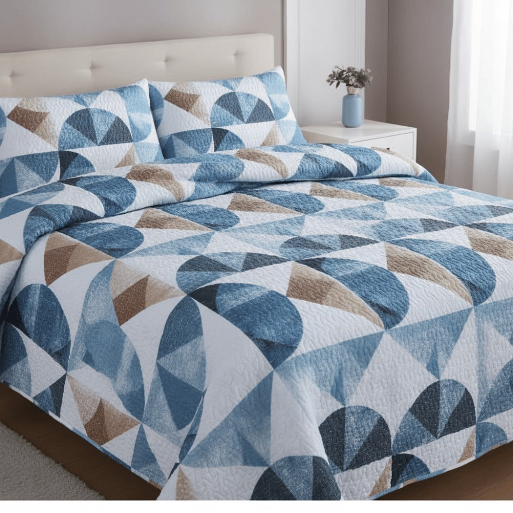Edredón Ligero Estampado de Verano, Colcha Pinsonic de Microfibra Reversible Bouti, Cubrecama Moderno con Patrón en Relieve Transpirable para Todas las Estaciones, Decoración de Dormitorio para Primavera y Verano (Sin Fundas de Almohada) para Todas las Ta