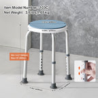 Silla de ducha VEVOR giratoria 360 grados, asiento ajustable de silla de ducha, silla de baño para ducha o bañera interior, banco antideslizante, asiento de bañera para personas mayores, discapacitados y personas con discapacidad, capacidad de 136,1 kg