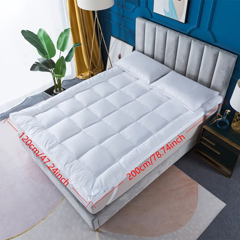 Cubrecolchón de 10 cm de calidad premium 1000 GSM, ultra suave, transpirable y cómodo para todas las estaciones, fácil de cuidar, lavable a máquina, con fuertes bandas elásticas, relleno de microfibra suave y cubierta 100% de microfibra, transpirable