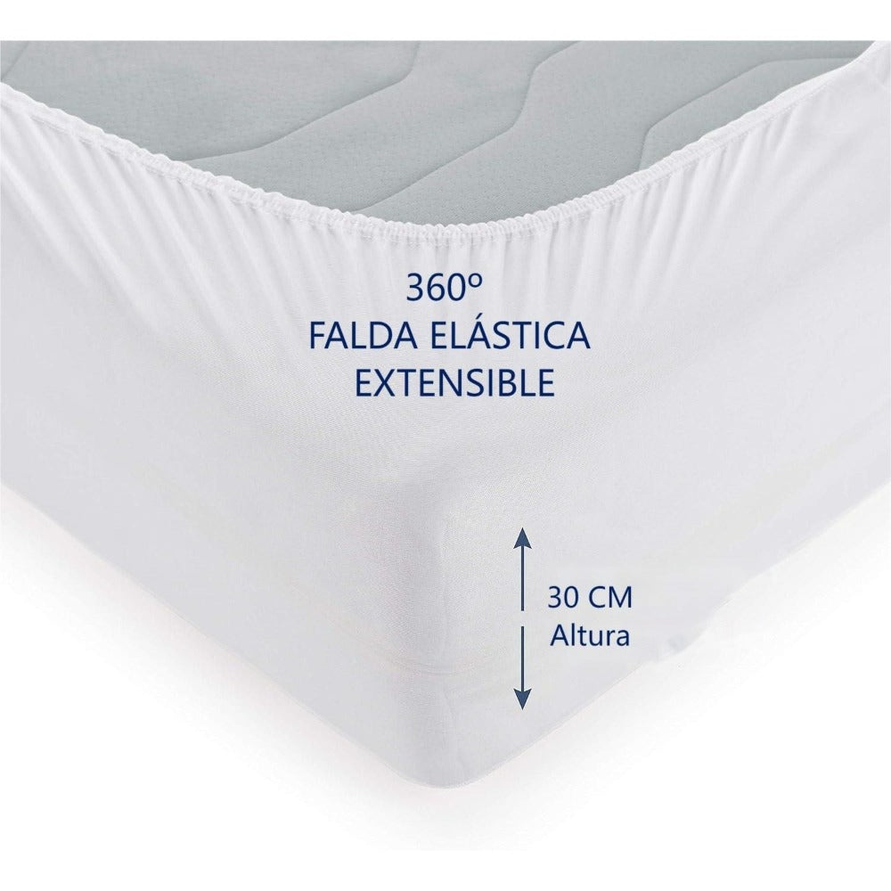 Protector de Colchón – Transpirable e Impermeable,Banda Elástica Ajustable hasta 30 cm