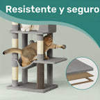 Árbol rascador para gatos 175cm | Juego descanso y cuidado de uñas