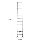 Escalera Telescópica de Acero Galvanizado Extensible y Plegable 2 a 4,4 Metros | Altura Ajustable por Peldaños con Cierre de Seguridad | Certificada EN131 para Uso Profesional y Doméstico | Base Antideslizante con Pies de Goma | Ideal para Reformas, Jardí