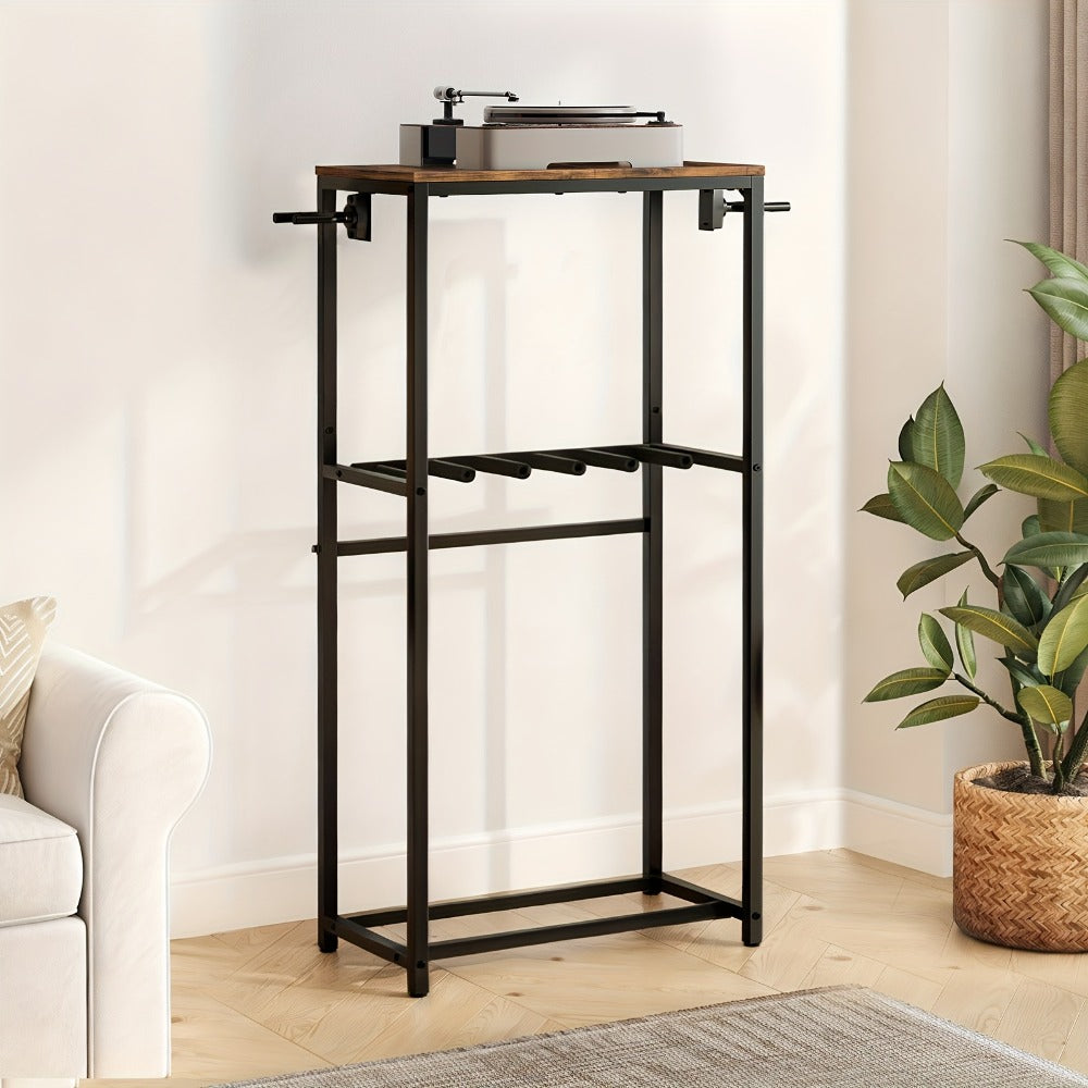 Soporte vertical, estantería, soporte para guitarra, estante para guitarras acústicas, eléctricas y bajos, soporte multiguitarra para guitarras, accesorios para amplificador de guitarra, apto para hogar, estudio de música, marrón y , estante de pie