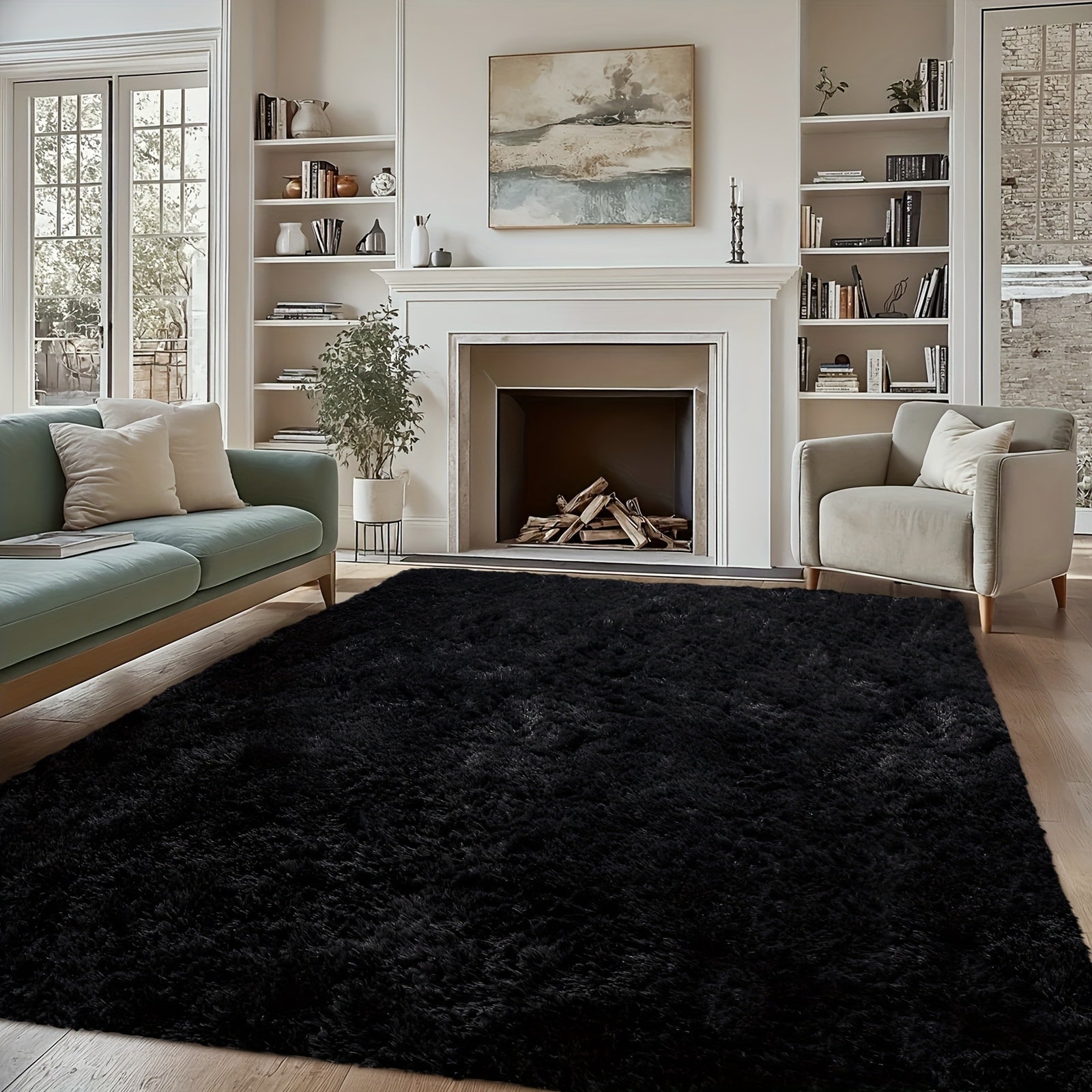Alfombra para Sala, Alfombra Peluda para Dormitorio, Decoración del Hogar Alfombra Grande, Alfombra Súper Esponjosa y Aterciopelada para Dormitorio, Alfombra Aterciopelada para Decorar Sala de Juegos, Estudio, Alfombra Interior Súper Suave y Cálida, Regal