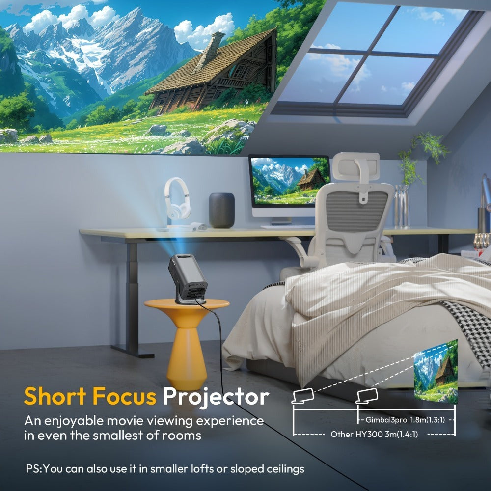 XGODY Proyector Portátil, con Android 11, Dual Wifi6, 260ANSI de Brillo, Local 1280X720P HD, Soporte 4K, Bajo Ruido, Operación con Una Mano, Ángulo de Proyección Flexible de 180°, Mini Proyector de Cine en Casa
