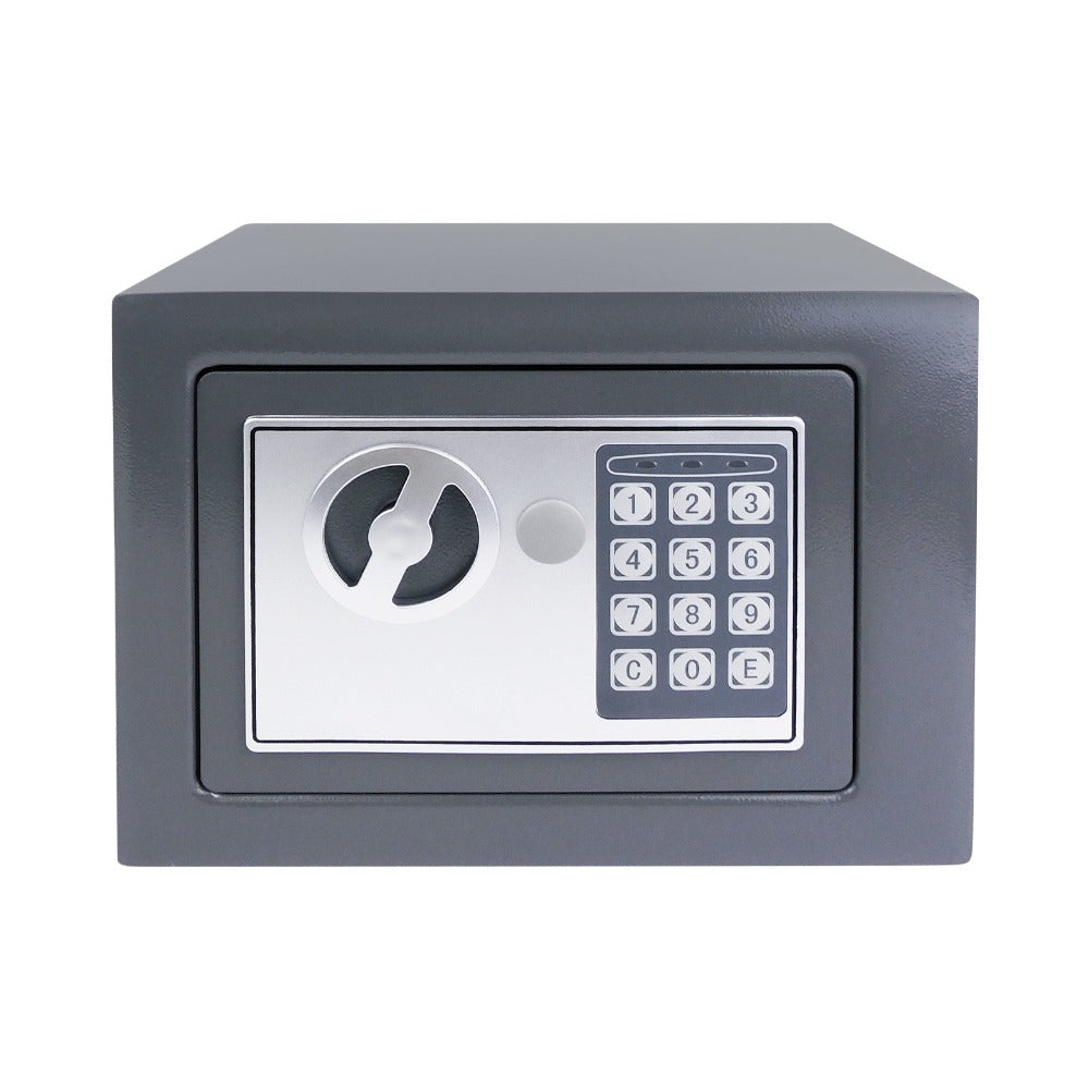 Caja Fuerte Electrónica Digital de Seguridad con Cerradura de Contraseña y Llave, Caja de Depósito de Dinero en Efectivo, Acero Resistente con 2 Llaves para Oficina, Hogar, Hotel, Montaje en Pared o Suelo
