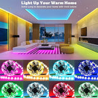 Tiras de luces LED inteligentes para dormitorio 5m, RGB con control remoto aplicación