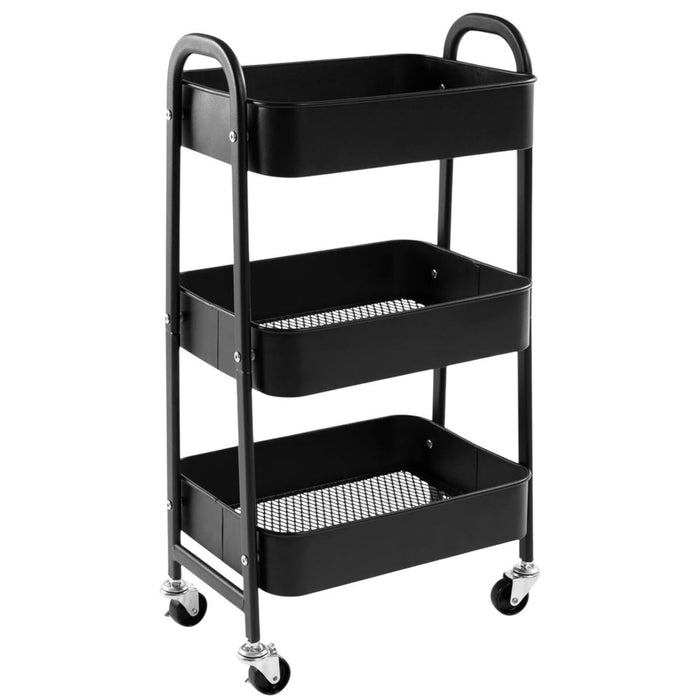 Carrito de almacenaje Con ruedas, Metal, 10 kg, Carro móvil, Almacenamiento 3 Niveles