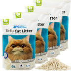 PACK 4 Arena para Gatos AGROMERANTE Arena de Tofu BPS para Gatos sin Polvo Fácil de Aglomerar Controla los Olores se Lanza en el Inodoro 4Pcs aglomera 6L